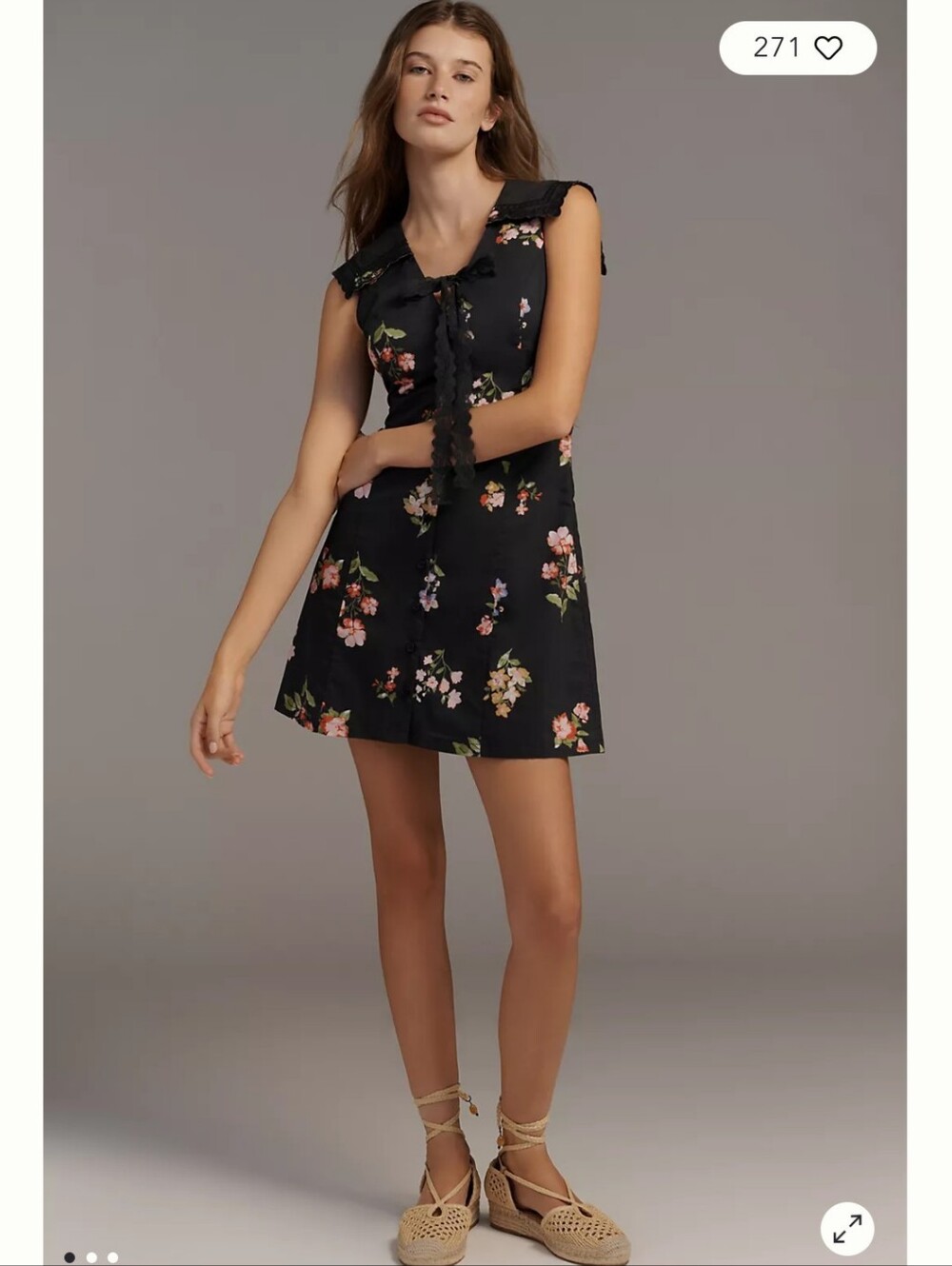 Arose Studio For Anthropologie Charlie Sleeveless Collared Mini Dress Size M